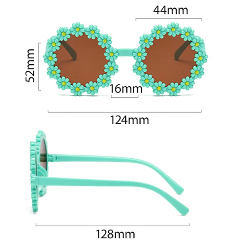 Kids Round Flower Daisy Sunglasses | Cute UV Protection Outdoor Party Shades for Children
