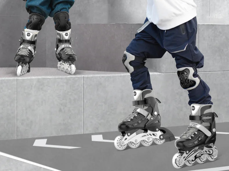 Adult Inline Roller Skates – Beginner Outdoor PU Street Freestyle Sneakers with 4 Wheels