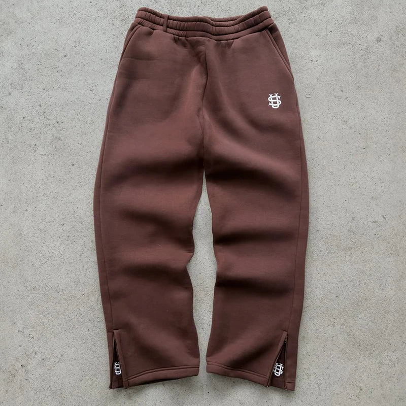 Men's Solid Color Oversized Hoodie & Sweatpants Set – Loose Pullover Street Fashion