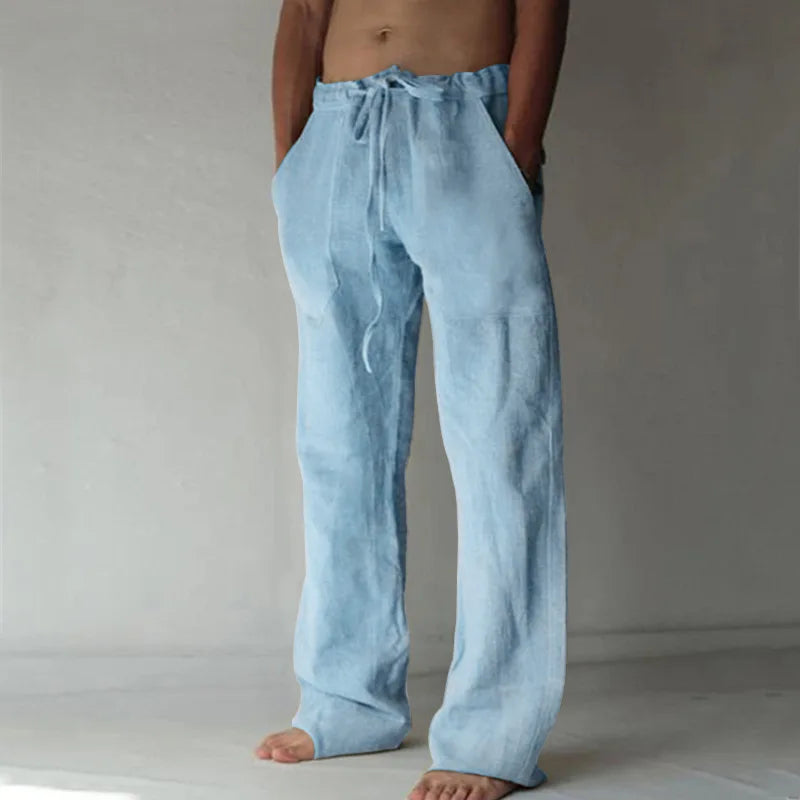 Men's Cotton Linen Casual Pants — Lightweight Breathable Trousers