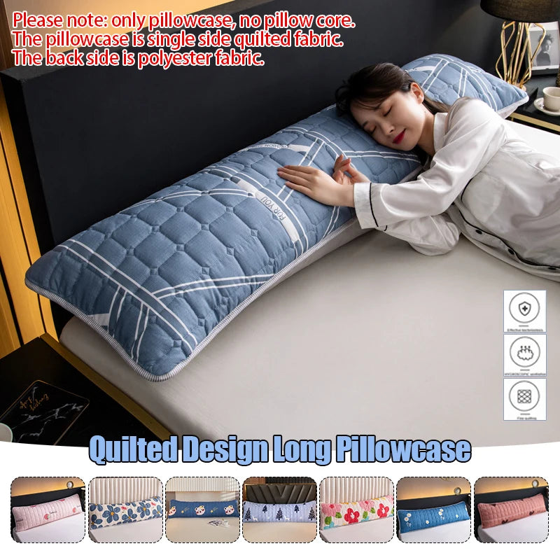 Quilted Long Body Pillow Case – Soft Cotton Cartoon Print, 120/150/180cm