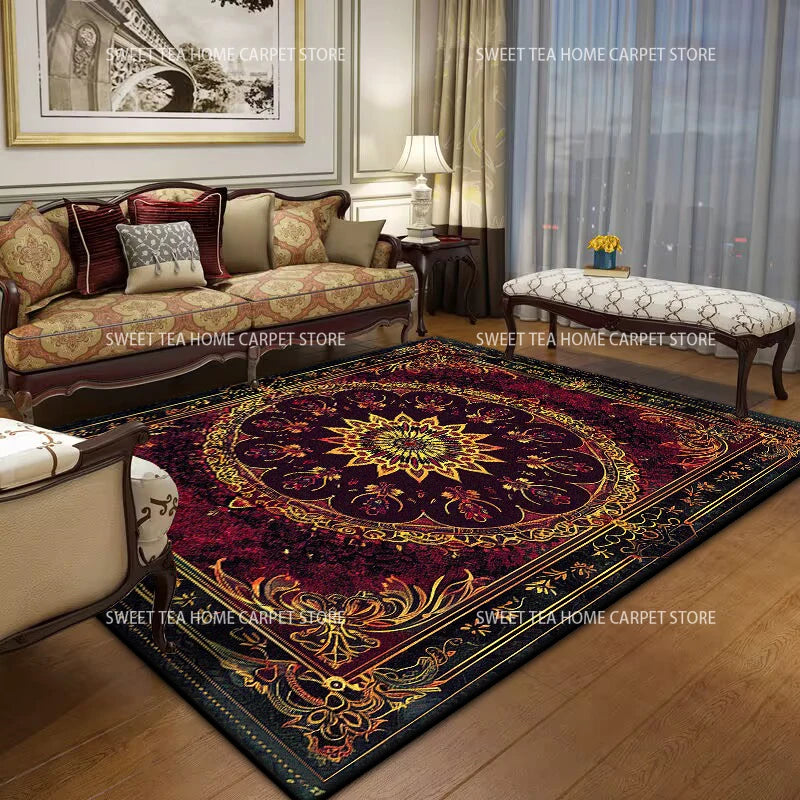 Persian Luxury Red Carpet – Large Non-Slip Living Room Rug, Bedroom & Lounge, 14 Styles & 15 Sizes