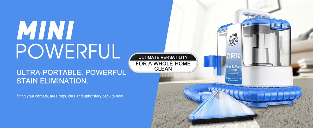 Carpet & Upholstery Cleaner Machine — 32Kpa Powerful Suction, 5 Cleaning Tools, Lightweight for Rug, Car Seats, Pets & Stairs