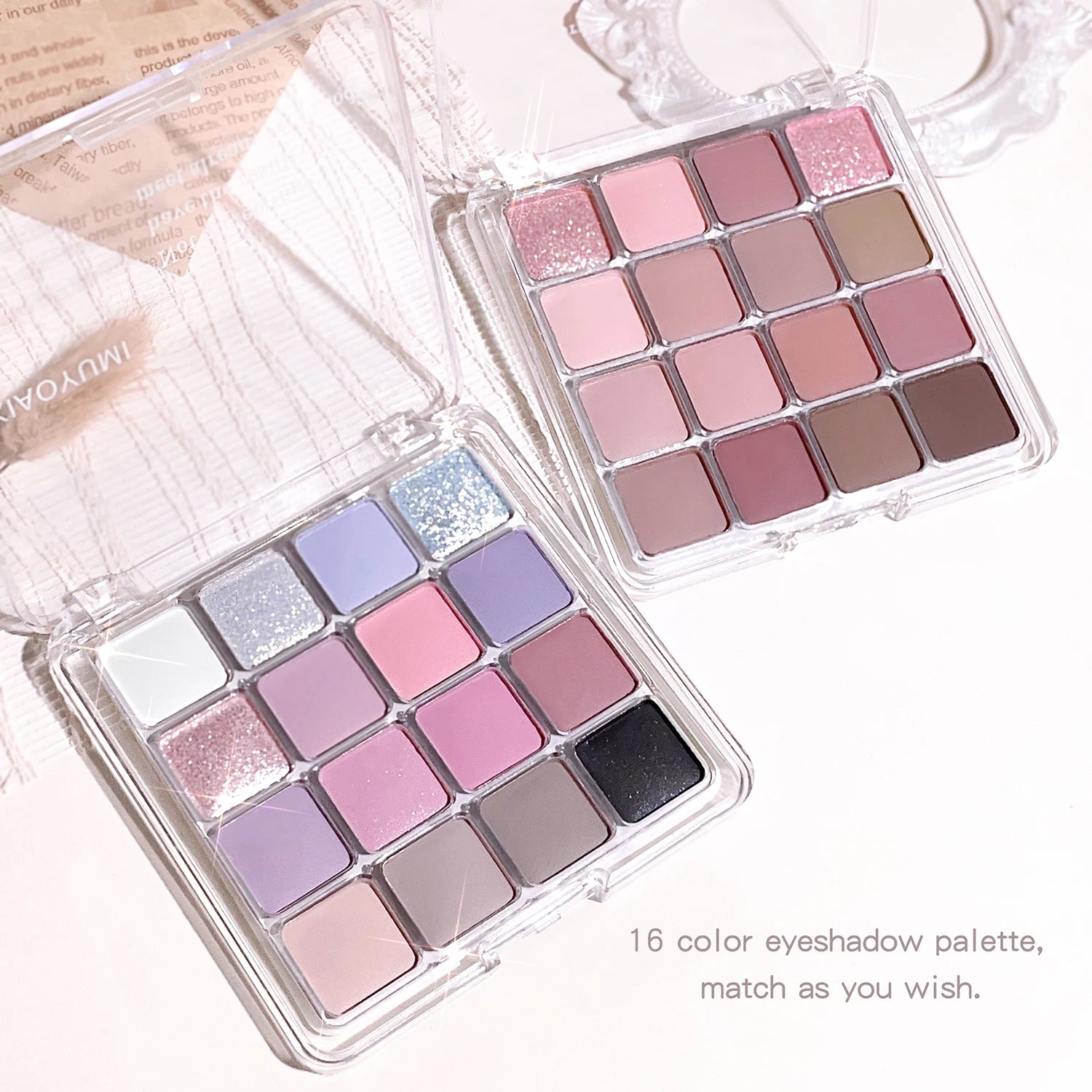 16-Color Earth Tone Eyeshadow Palette — Pearl & Matte Shimmer