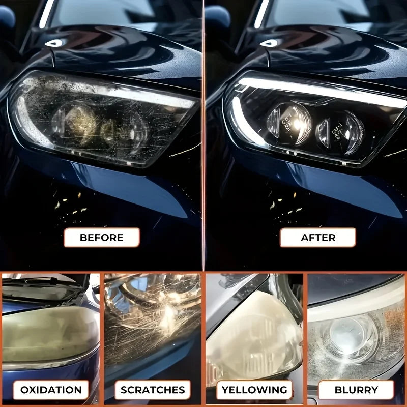 See Clearly Again. — Car Headlight Restoration Polishing Kit | Scratch Remover, Oxidation Cleaner & Repair Paste for Headlamp Assembly, 65g & 100g