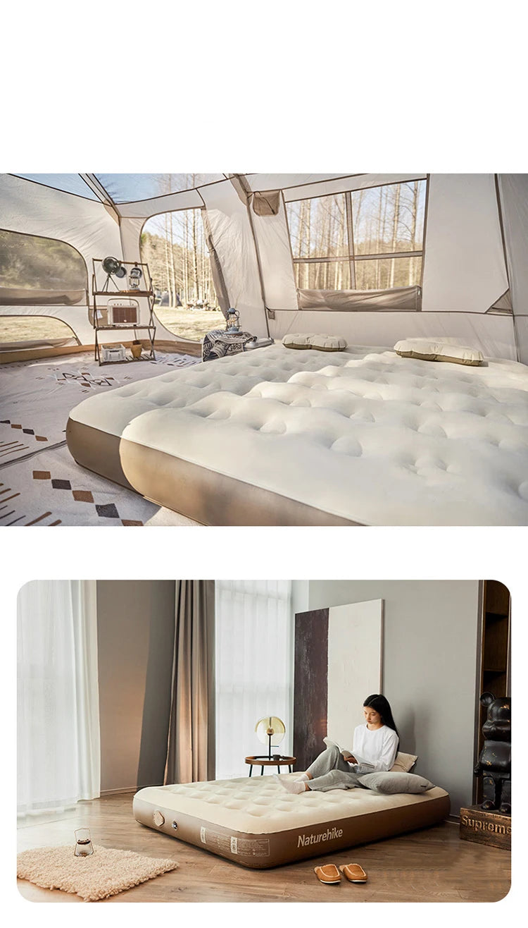 Glamping Air Mattress with Built-In Pump – Thickened Outdoor & Home Sleeping Mat, 450KG Capacity