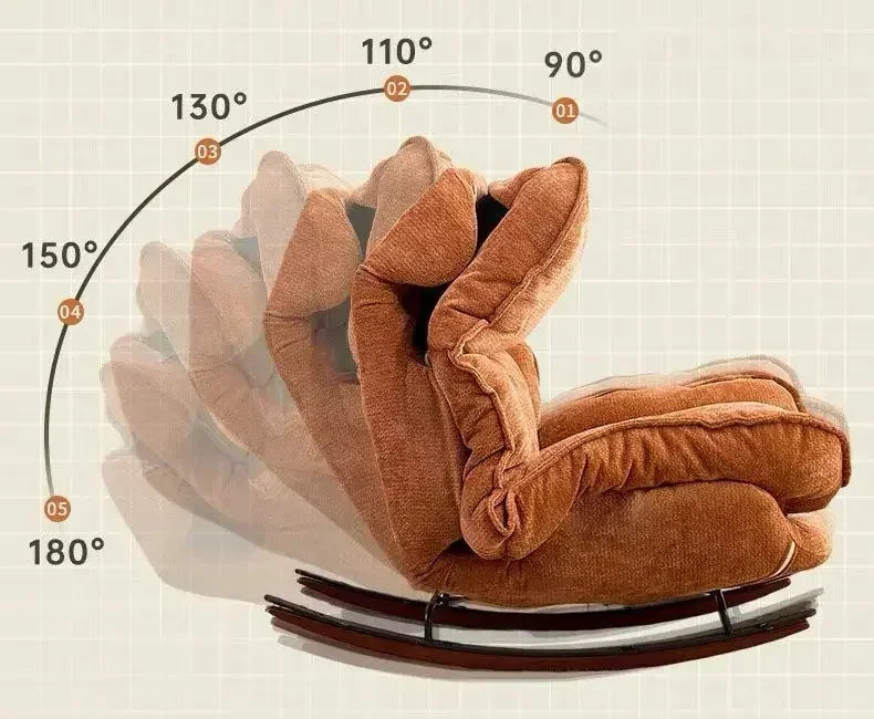 Adjustable Folding Rocking Chair with Cushioned Seat