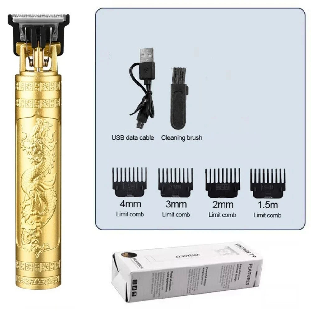 T9 Professional Hair Clipper & Beard Trimmer – Wet/Dry, USB Fast Charge, 90-Min Runtime, CE