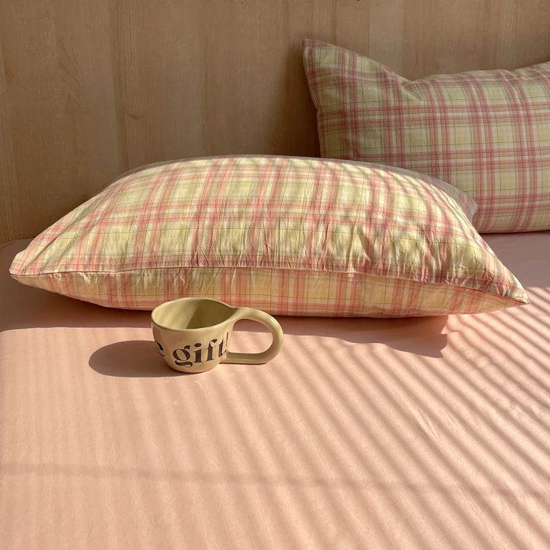 100% Cotton Stripe Bedding Set – Duvet Cover with Pillowcases, Twin to King