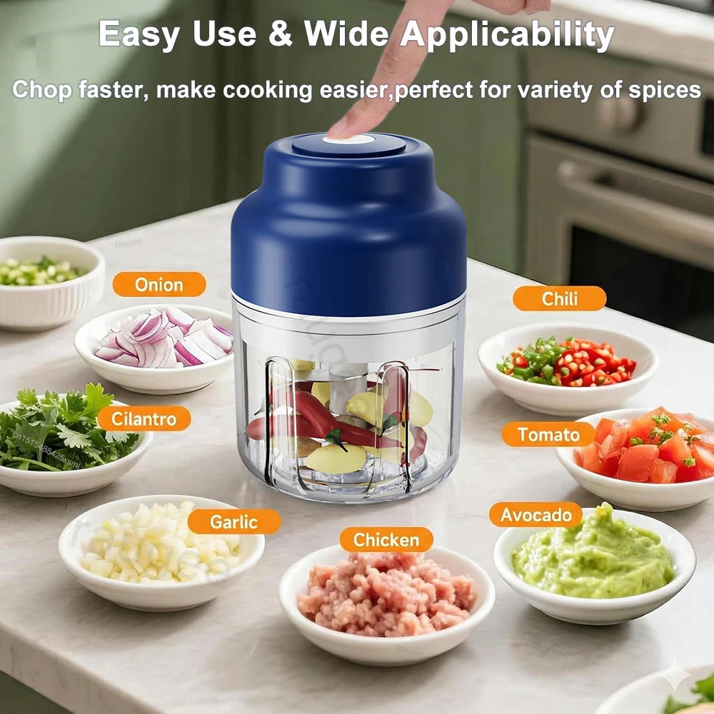 Electric Garlic Chopper 320ML — USB Rechargeable Mini Food Chopper & Meat Grinder