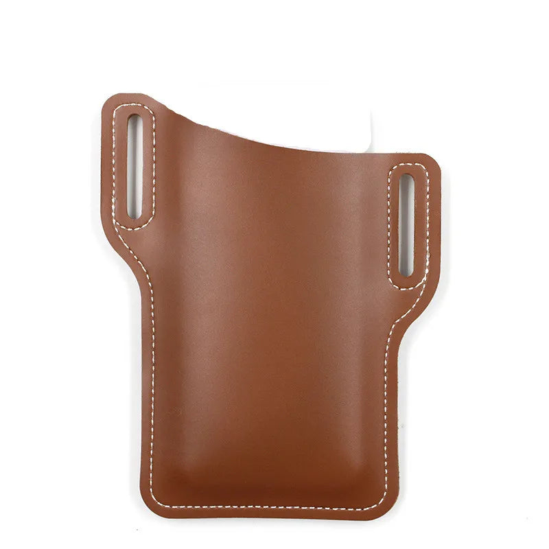Men's Leather Phone Holster Belt Bag – Cellphone Loop Waist Pouch & Running Travel Wallet
