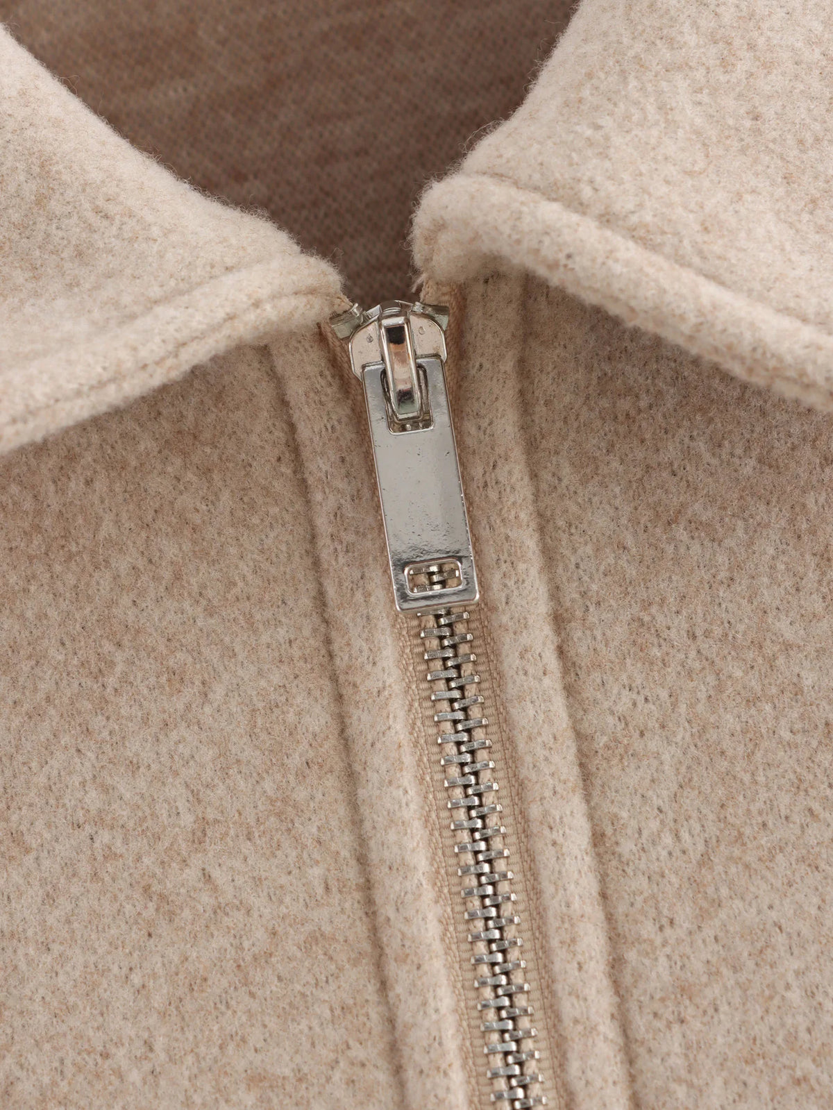 Women's Short Zip-Up Jacket Coat – Elegant Street Outerwear with Pockets