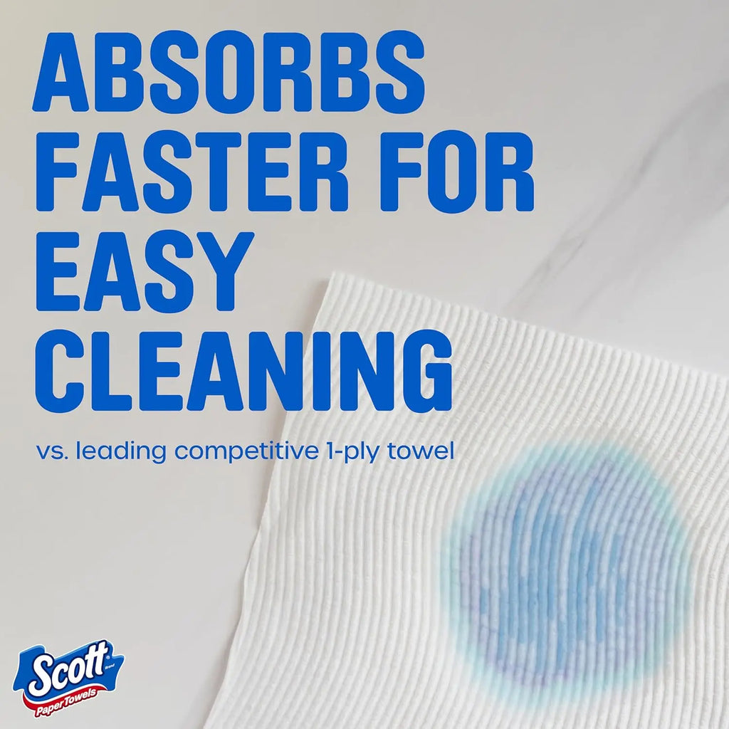 Clean More. Waste Less. — Premium Paper Towels | 6 Double Rolls, 108 Sheets Each, Deep-Cleaning Ridges, Lint-Free, Choose-A-Sheet
