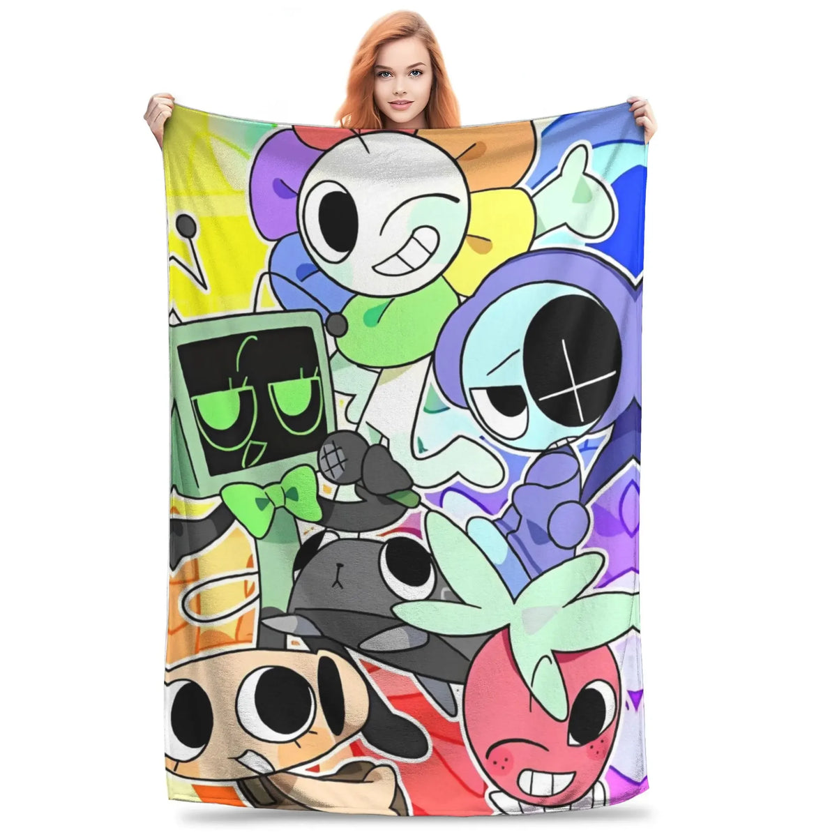 Dandy's World Pebble Fleece Throw Blanket – Soft Novelty Character Print, 5 Sizes