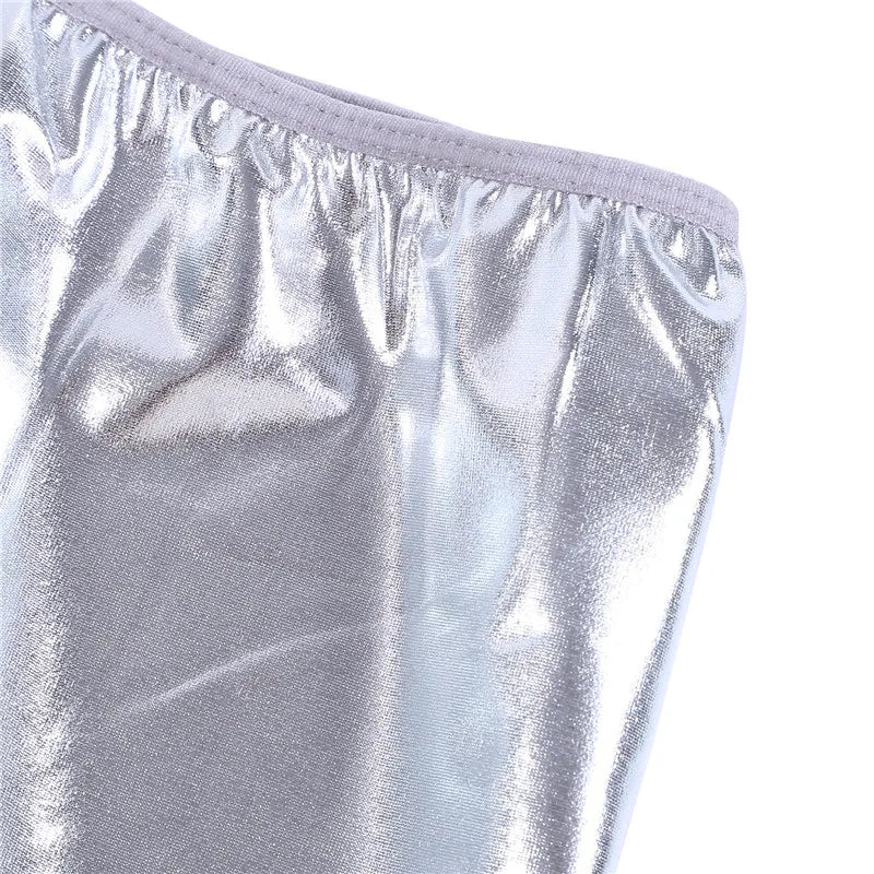 PU Leather Chest Wrap Mini Dress — Sleeveless Solid Clubwear Skirt