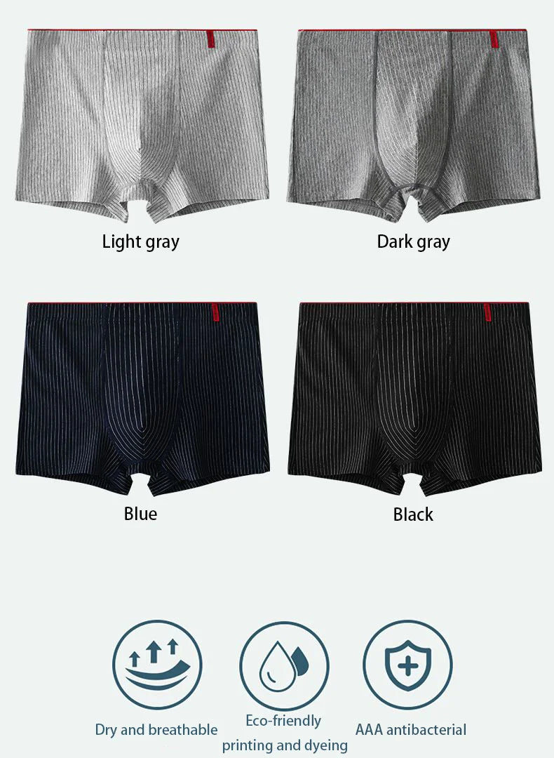 Men's Loose-Fit Striped Stretch Boxers, 4-Pack