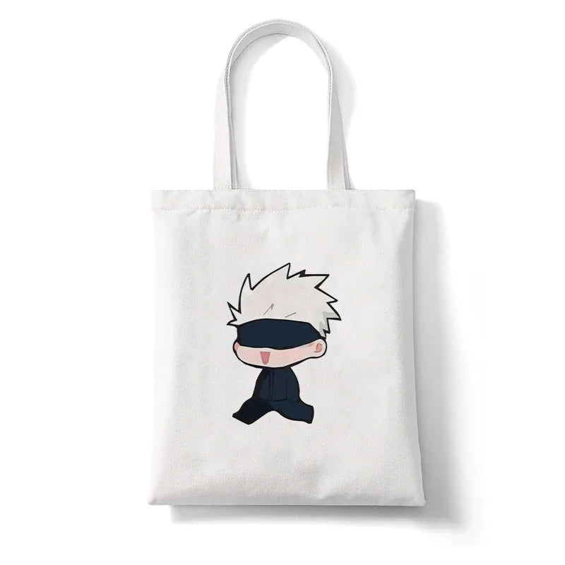 Jujutsu Kaisen Anime Canvas Tote Shopper Bag – Large Reusable Shoulder Bag for Women