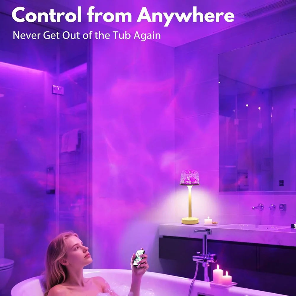 Water Ripple Lamp – Rechargeable RGB & Touch