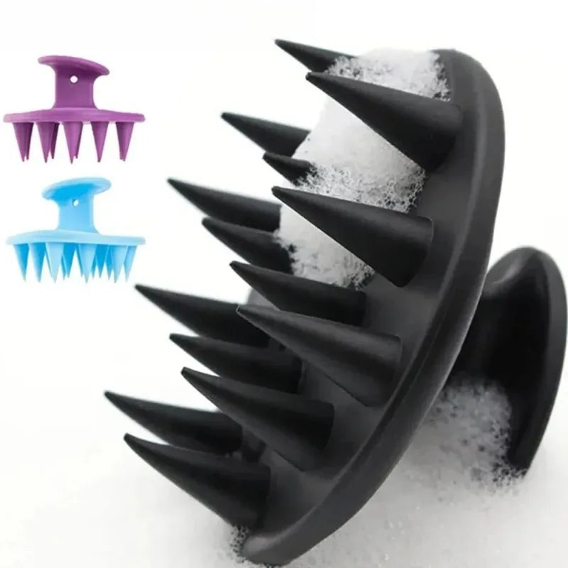 Silicone Scalp Massager Shampoo Brush — Deep Cleansing Hair Growth Tool