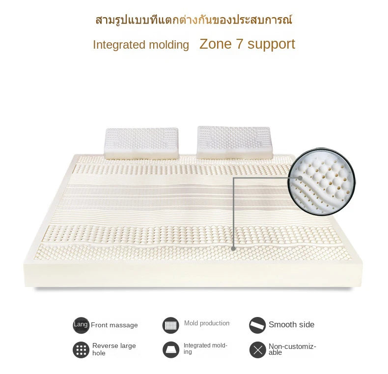 Authentic Natural Latex Mattress – Slow Rebound, Foldable, Cotton Cover, Customizable Sizes