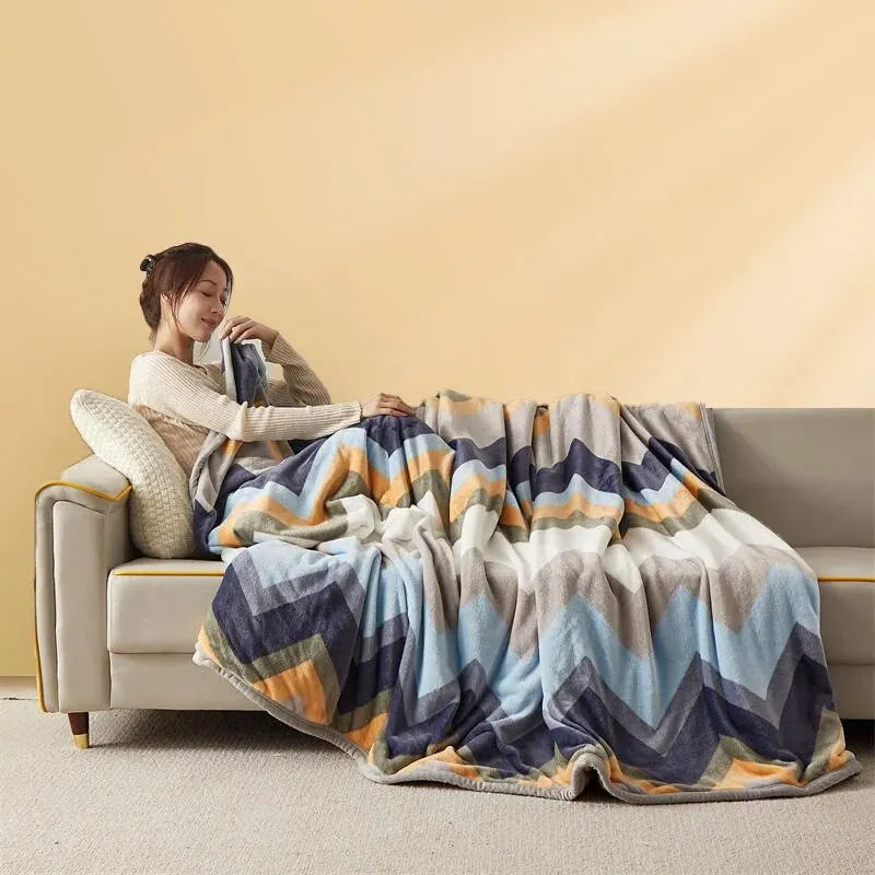 Extra Soft Thickened Flannel Blanket – Warm Nap & Air Conditioning Throw for Bed & Sofa