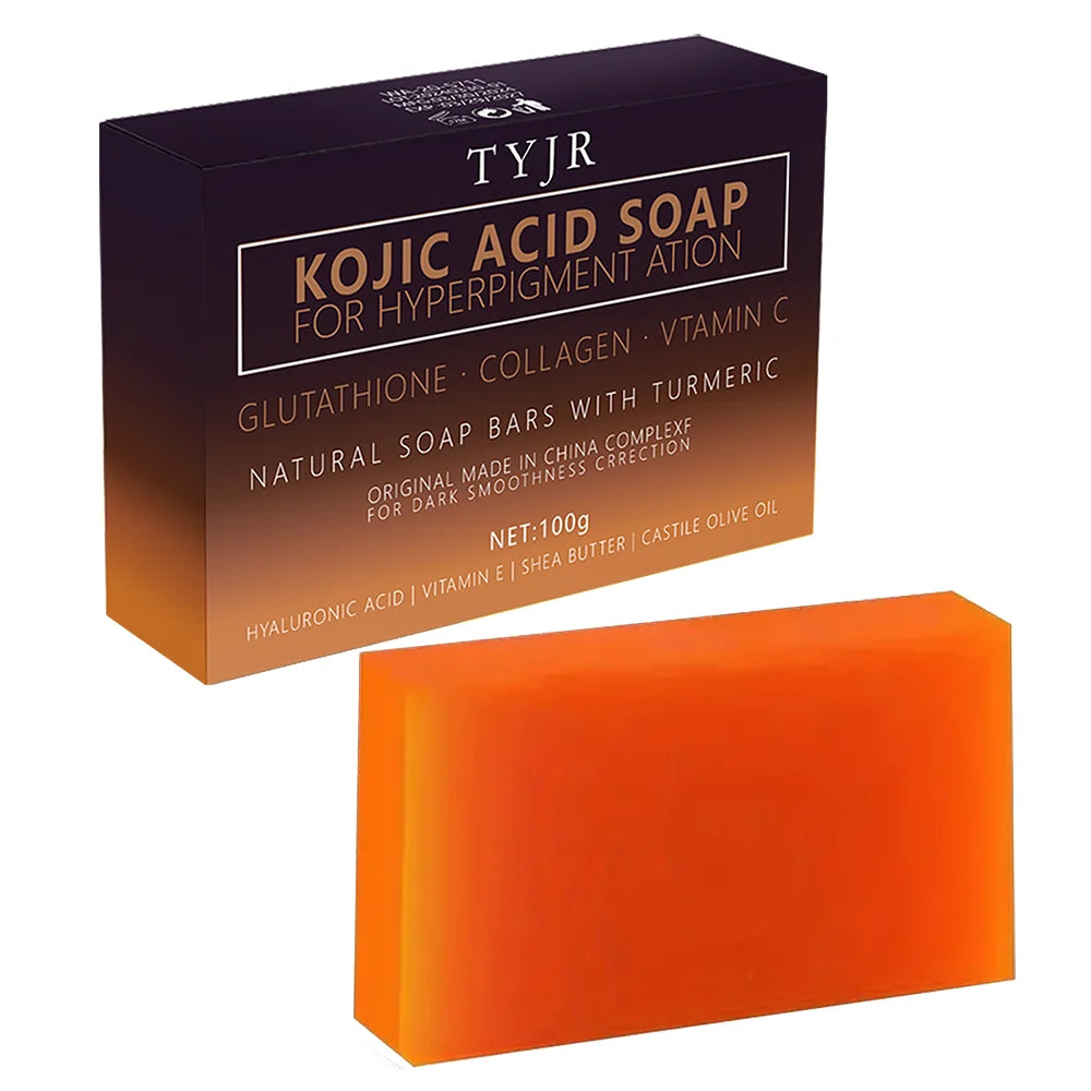 Turmeric & Kojic Acid Handmade Soap Bar – Deep Cleansing, Exfoliating & Brightening for Face & Body