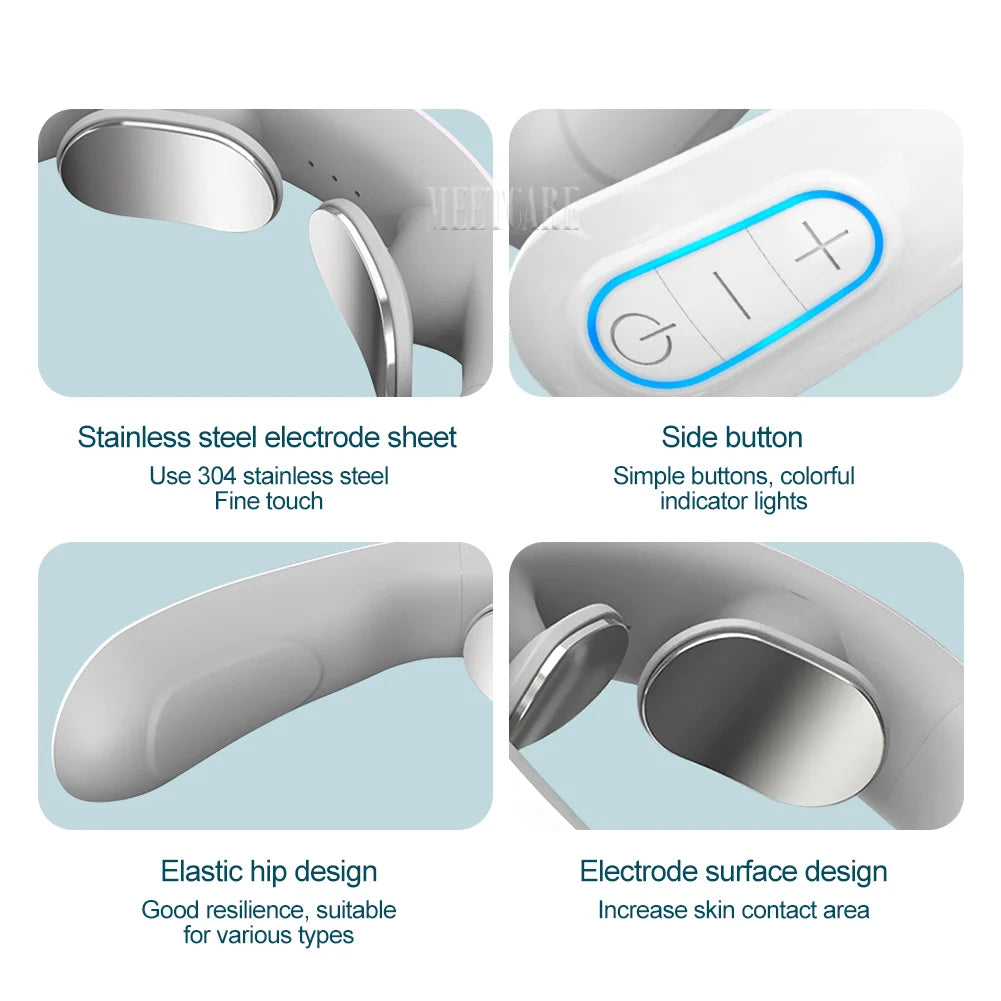 TENS Pulse Neck & Shoulder Massager – Cervical Muscle Relief with EMS & Heat