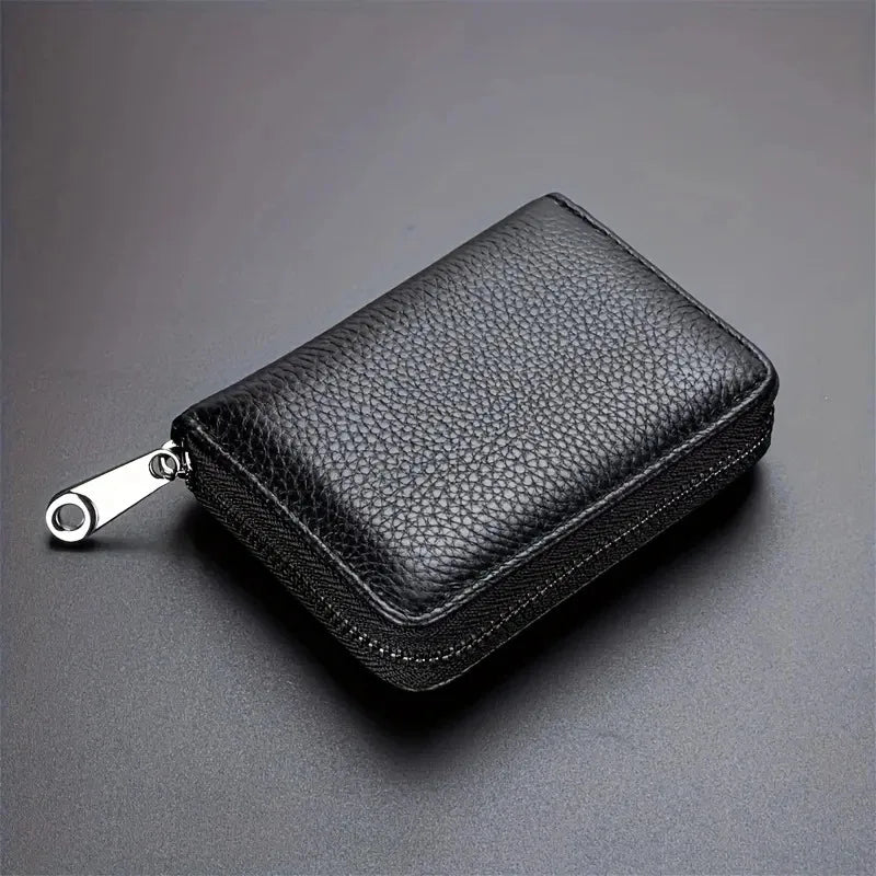RFID Blocking Slim Card Holder Wallet – Minimalist Zipper Coin Pocket for Men & Women