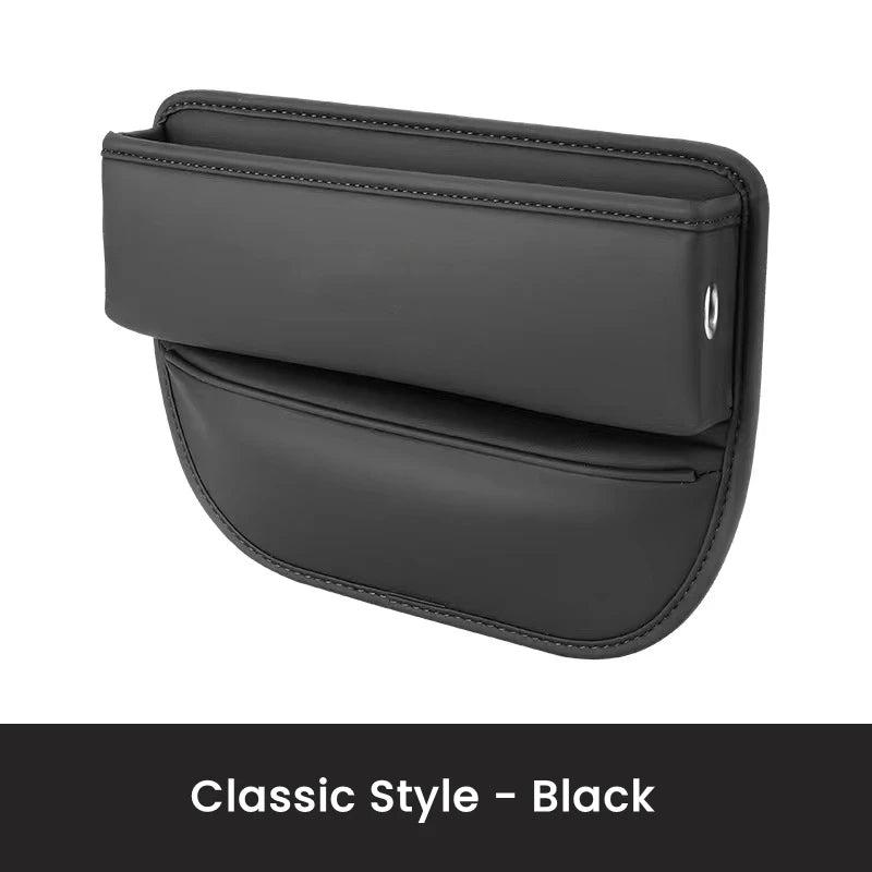 Black leather pouch on a white background with 'Classic Style - Black' text.