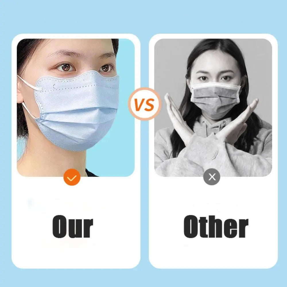 Butterfly-Shaped 3-Layer Disposable Face Masks — 50 Pack