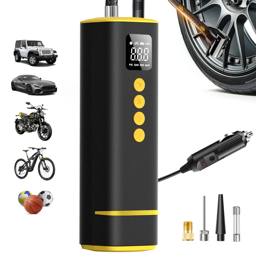 12V Digital Tire Inflator with Auto Shutoff, 150 PSI