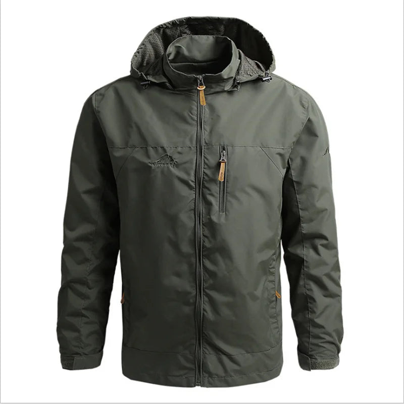 Men's Hooded Hiking Windbreaker – Multi-Pocket Jacket
