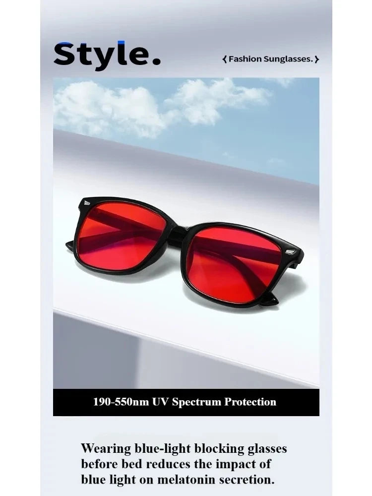 Blue Light Blocking Glasses — Red Lens Sleep & Gaming Glasses for Eye Strain Relief
