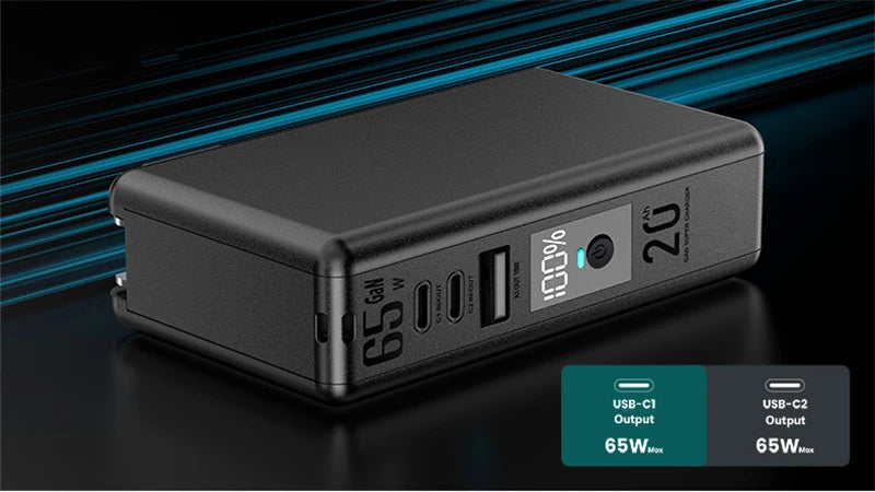 65W GaN 6-in-1 Power Bank with Qi2.2 25W Magnetic Wireless Charging for iPhone, Apple Watch & Laptop