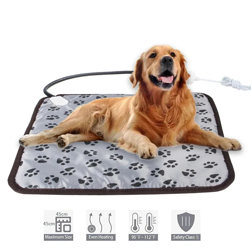 Winter Pet Heating Blanket – Waterproof Wearable Heated Cat & Dog Mattress, Indoor Warming Pad
