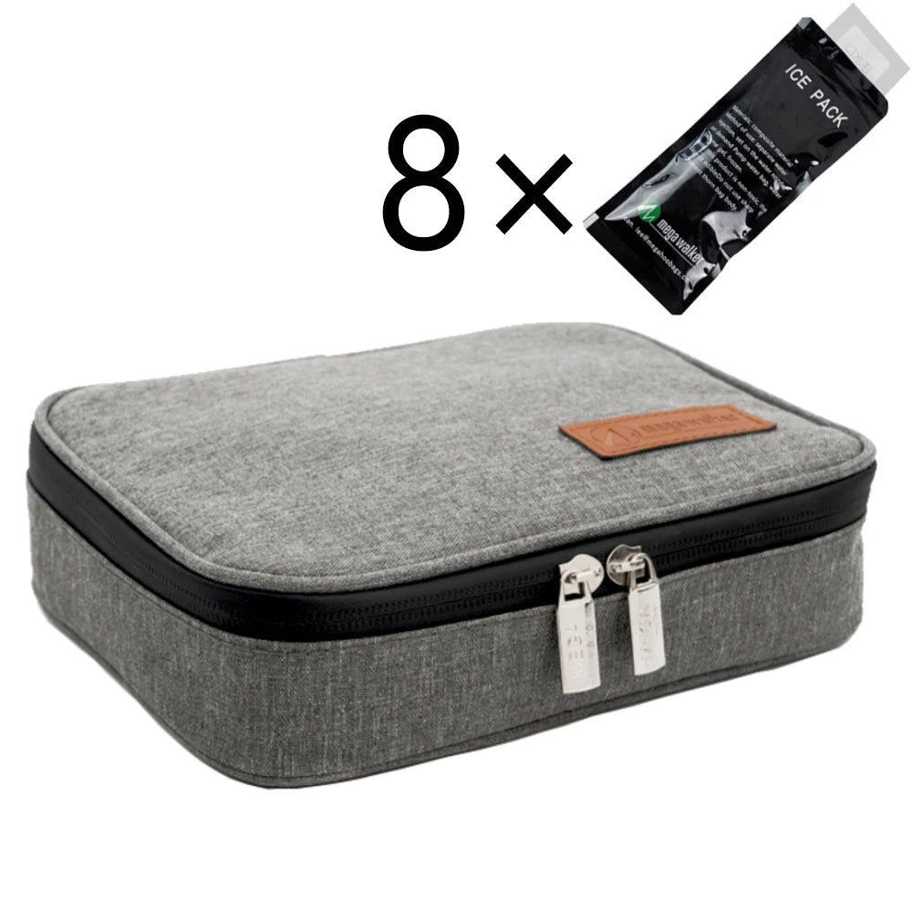 Portable Insulated Insulin Cooler Bag – Nylon Aluminum Foil Diabetic Travel Case with Gel Packs & Thermometer