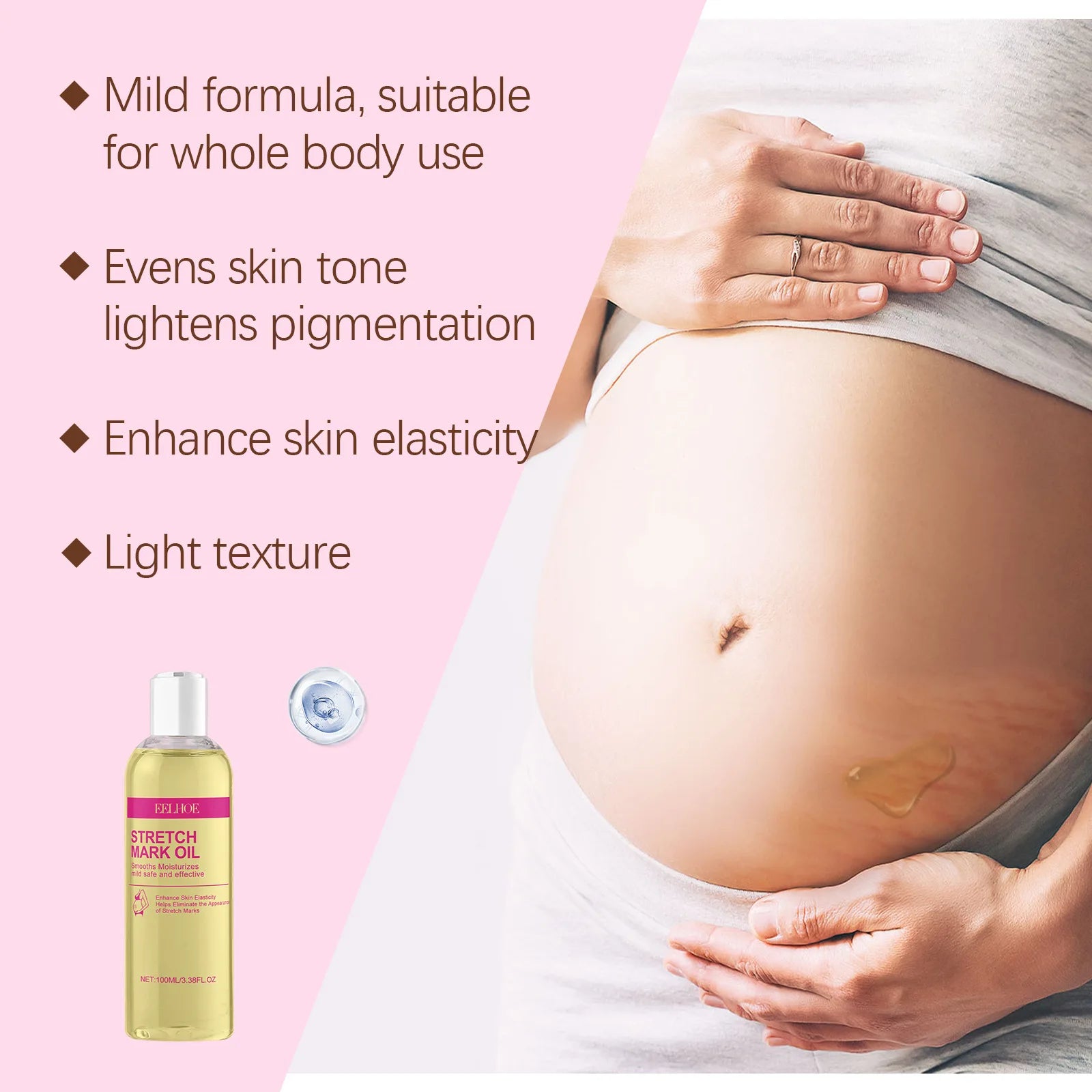 EELHOE Vitamin E Skin Care Oil — Pregnancy Stretch Mark Removal & Firming Collagen Body Oil 100ml