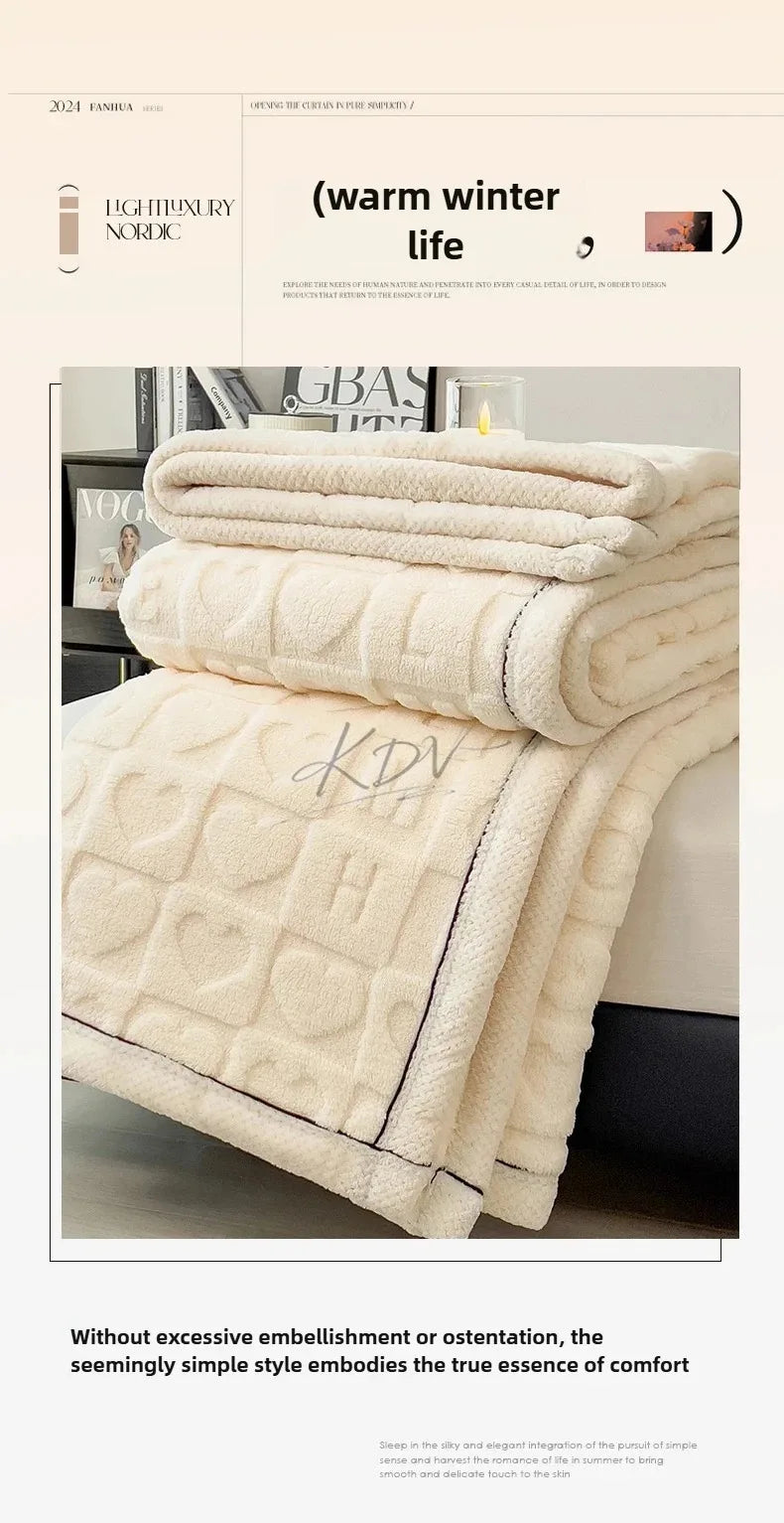 Heart Pattern Fleece Blanket – Cozy Throw & Bedding Sets