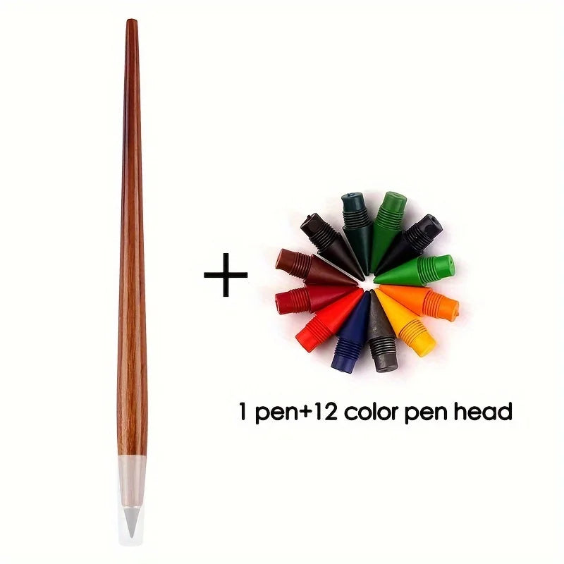 13-Piece Wooden HB Pencil & Replacement Set