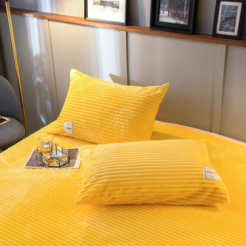 Puffy Plush Duvet Cover Set – Super Soft Thickened Bedding for Fall & Winter, Double Bed