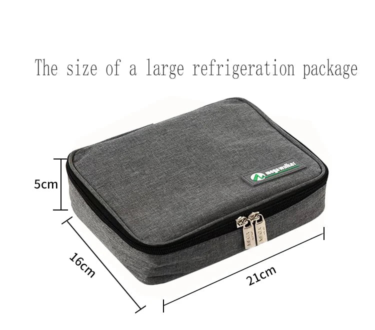 MegaWalke Insulin Cooler Bag – Portable Insulated Diabetic Travel Case with Aluminum Foil Lining