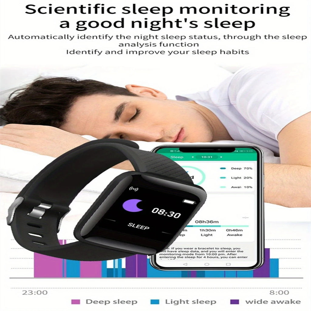 Track Every Move. Every Day. — Y68 & 116Plus Smartwatch | Fitness Tracker, Heart Rate Monitor, Sleep Tracker, Message Alerts, Android & iOS, 9 Colors