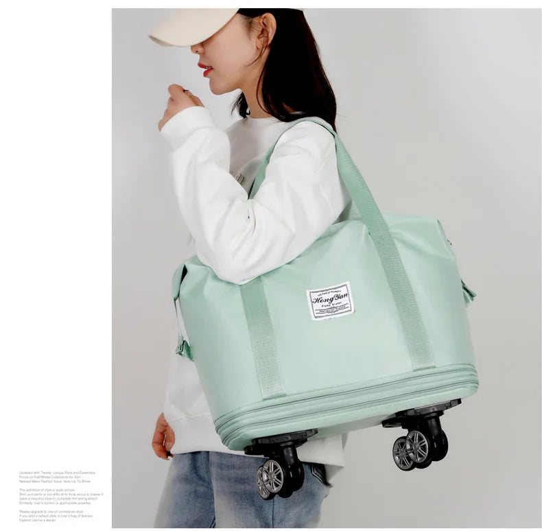 Expandable Fitness Travel Bag – Wet-Dry Storage & Wheels