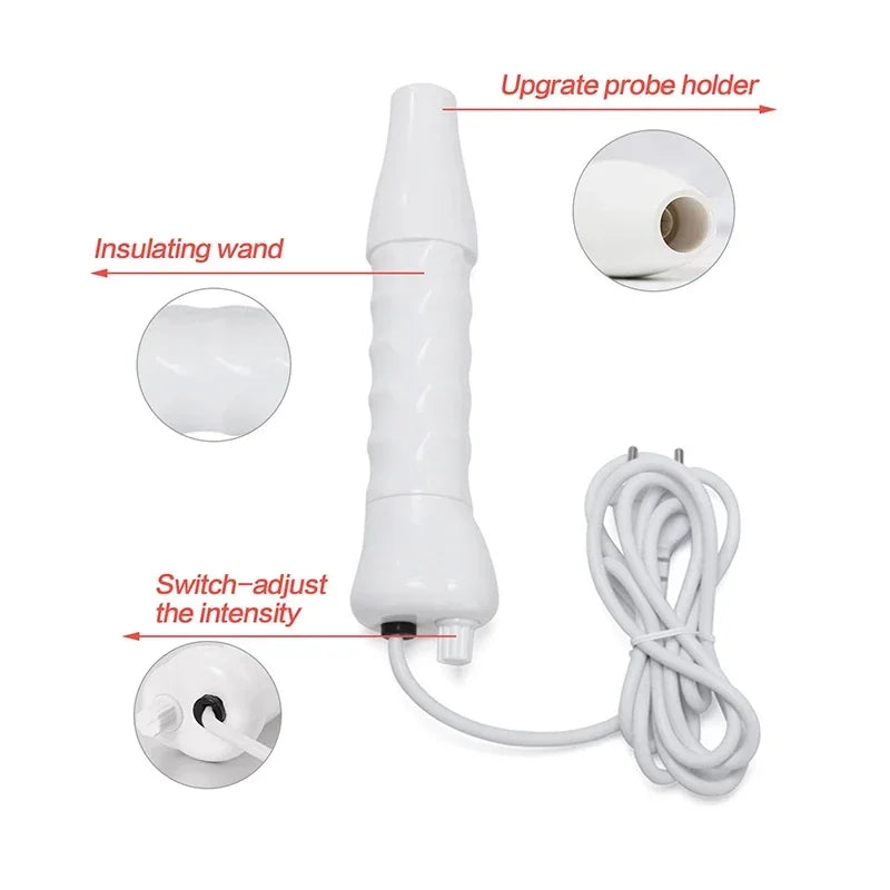 High Frequency Facial Wand – Acne Treatment, Skin Rejuvenation & Anti-Aging Device with 4 Glass Tubes