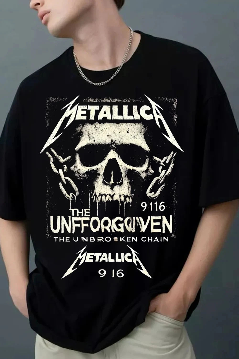 Metallica Rock Band Graphic T-Shirt — 100% Cotton Streetwear Tee for Men & Women