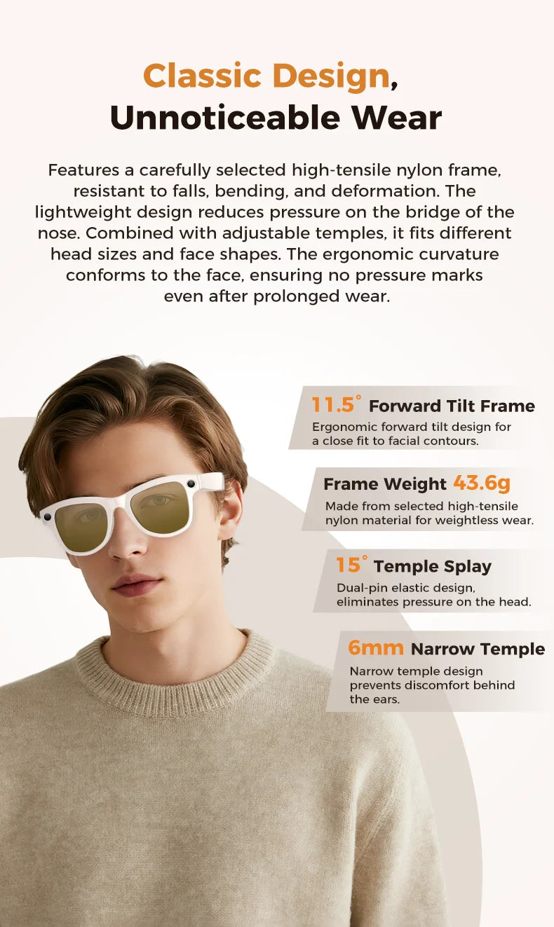 2026 AI Smart Glasses – 4K Camera, 120+ Language Translation, 3600mAh Power Bank, Bluetooth 5.3