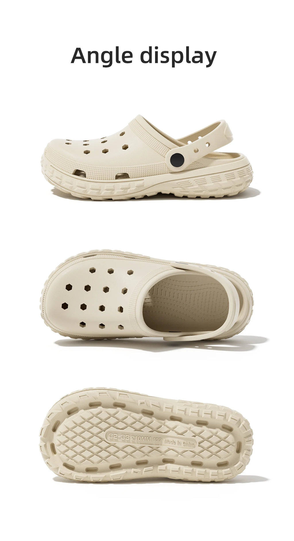 Unisex Closed-Toe Hole Shoes – Non-Slip Thick Soft Sole Beach Sandals