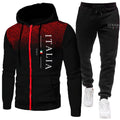 Men's Zipper Hoodie & Sweatpants Set – Urban Casual Sporty Daily Training Tracksuit