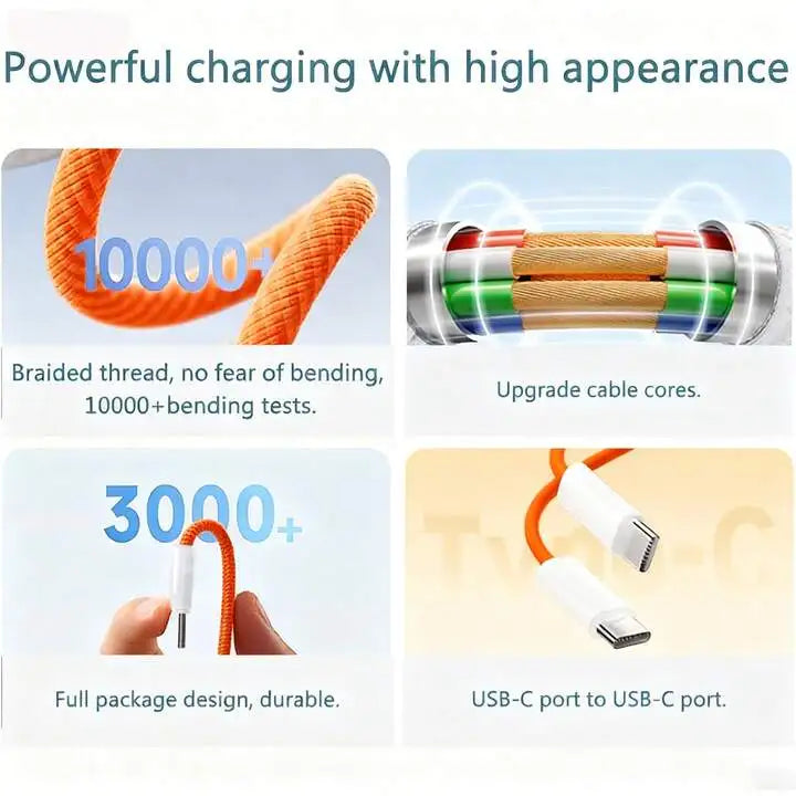 Fast Charger USB-C Cable for iPhone 15, 16 & 17 — High-Speed Charging & Data Transfer