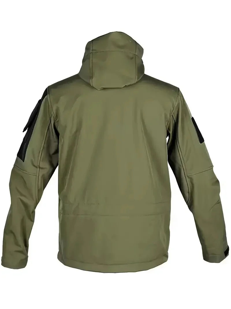 Men's Military Tactical Soft Shell Jacket – Waterproof Windproof Hooded Outdoor Coat